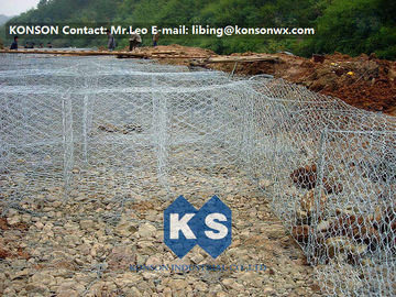 適用範囲が広い鋼線の網の Gabion の石のバスケット山は網 80mm x 100mm を保護します